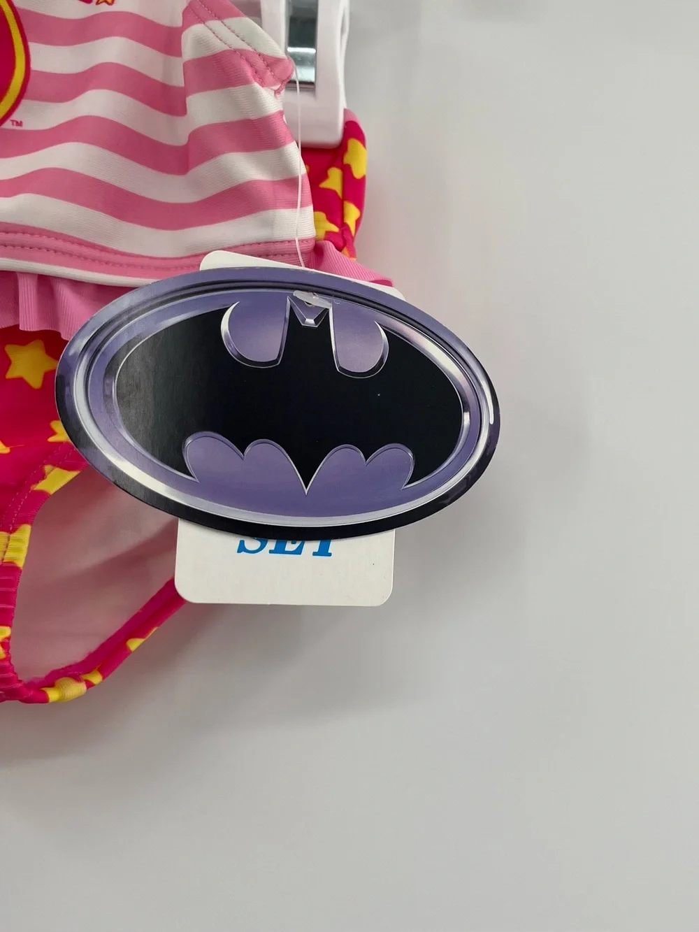 NEW Future Batgirl Pink and Yellow Girls' 18 Months Swim Set with Bat Emblem